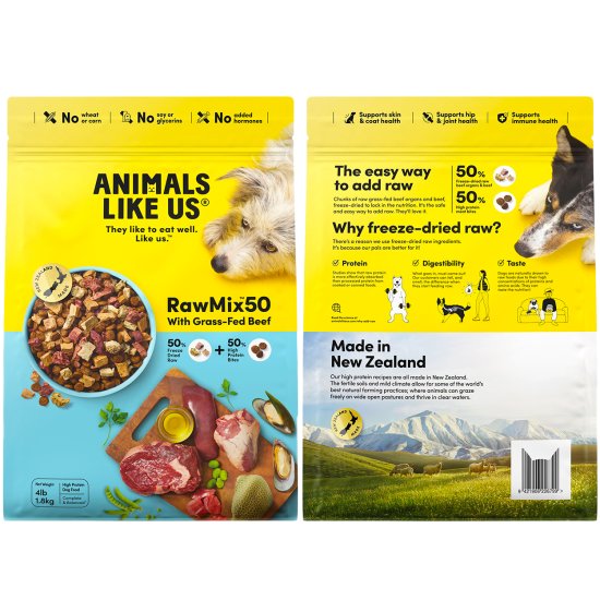 (image for) Animals Like Us Dog RawMix50 1.8kg With Beef - Click Image to Close