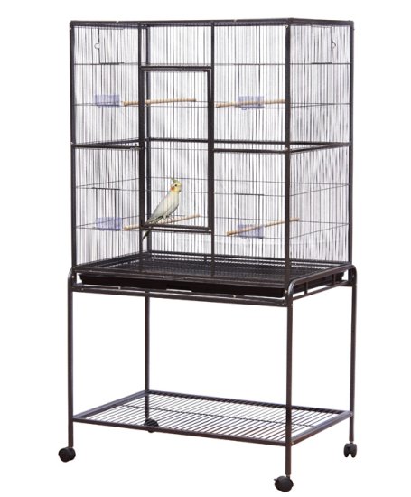 (image for) Bonofido Bird Cage 30 inch Deluxe With Stand Black 45433 - Click Image to Close