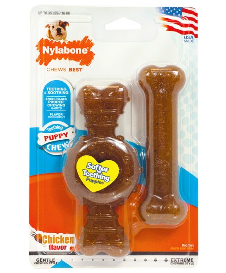 (image for) Nylabone Puppychew Twin Variety Pack Medium Upto 16kg - Click Image to Close