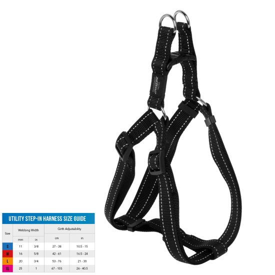 (image for) Rogz Harness Classic Stepin Black Large - Click Image to Close