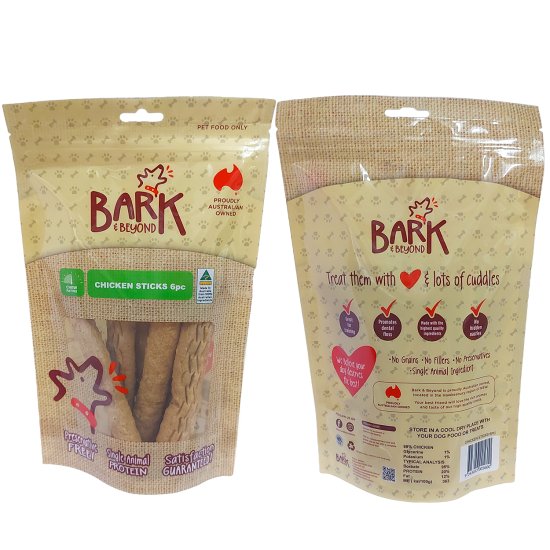 (image for) Bark Dried Chicken Sticks 6Pack - Click Image to Close