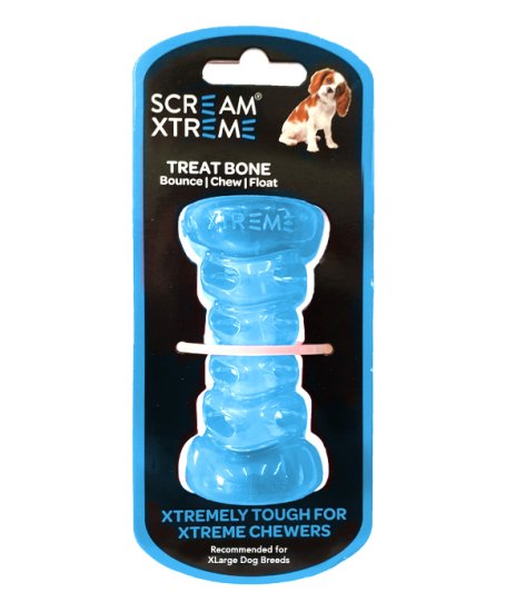 (image for) Scream Treat Bone Extra Large 20cm Blue - Click Image to Close