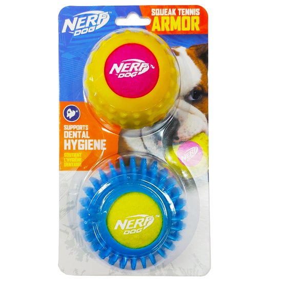 (image for) Nerf Dog Armour Ball Twin Set 2Pk - Click Image to Close