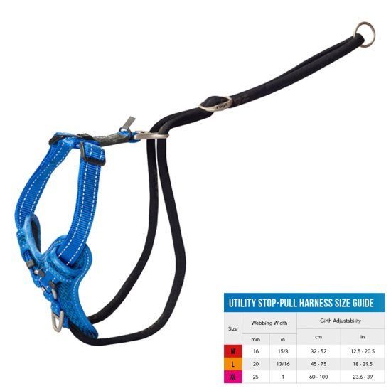 (image for) Rogz Harness Stop Pull Blue Large - Click Image to Close