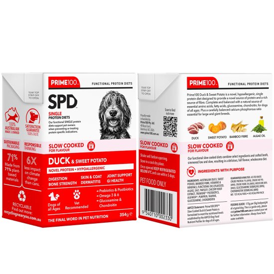 (image for) Prime100 Slow Cooked SPD 354g Duck Sweet Potato - Click Image to Close