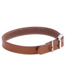 (image for) Beaupets Collar Leather Deluxe Sewn 35Cm Cognac