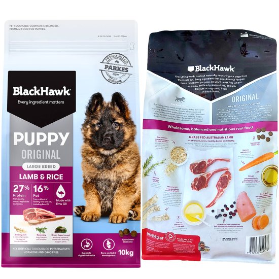 (image for) Black Hawk Dog Food Puppy Large Lamb Rice 10kg - Click Image to Close