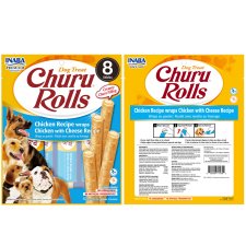 (image for) INABA Dog Churu Rolls 8Pack 96g Chicken Cheese