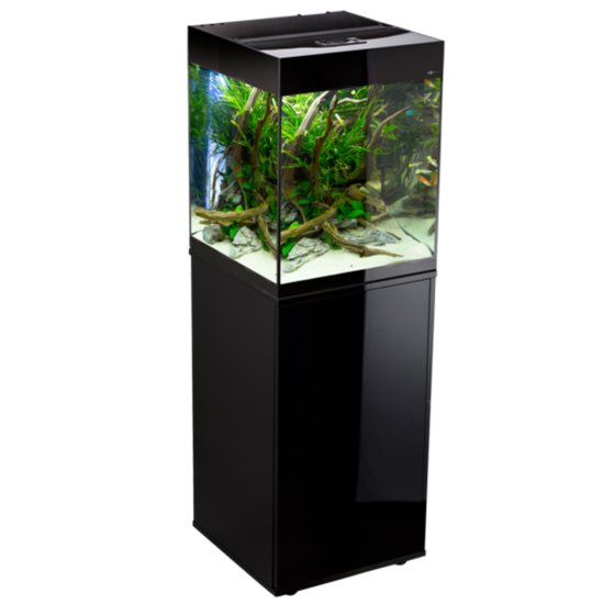 (image for) Aquael Aquarium Set Glossy Cube Black 50x50x63cm 135L - Click Image to Close