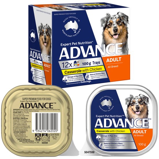 (image for) Advance Dog Wet 12X100g Adult Chicken Casserole - Click Image to Close