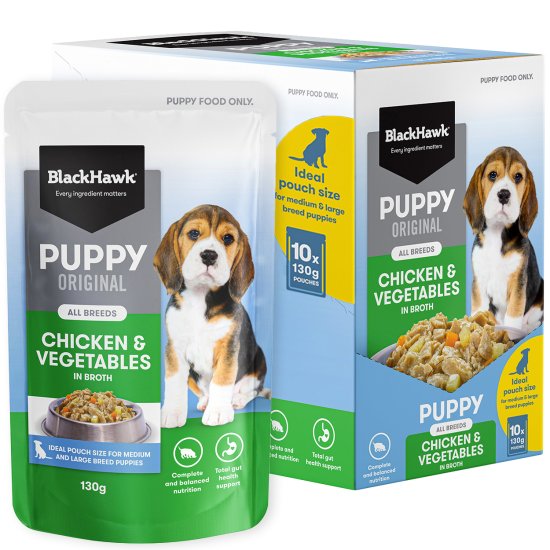 (image for) BH Dog Wet 10x130g Puppy Chicken - Click Image to Close