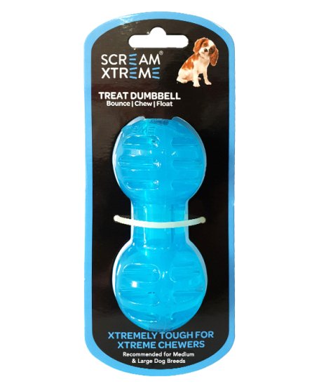 (image for) Scream Treat Dumbbell Medium Large 14cm Blue - Click Image to Close
