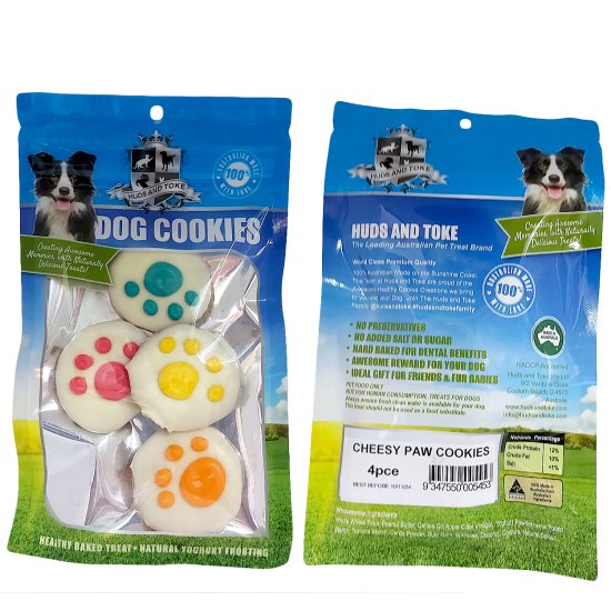 (image for) Huds Toke Cookie Cheesy Paws 4Pack 4.5cm - Click Image to Close