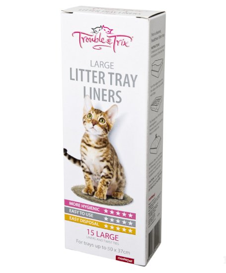 (image for) Trouble Trix Litter Liners Large 15Pk 50x37cm - Click Image to Close