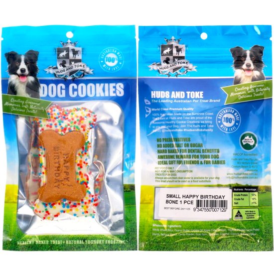 (image for) Huds Toke Cookie BirthDay Bone Small 1Pack 10cm - Click Image to Close