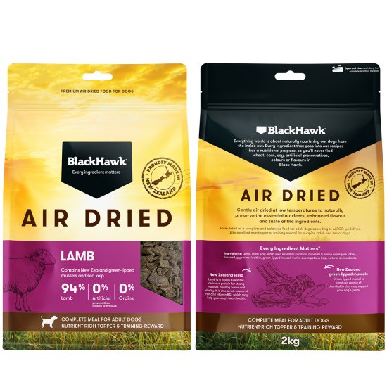 (image for) Black Hawk Dog Air Dried 2kg Lamb - Click Image to Close
