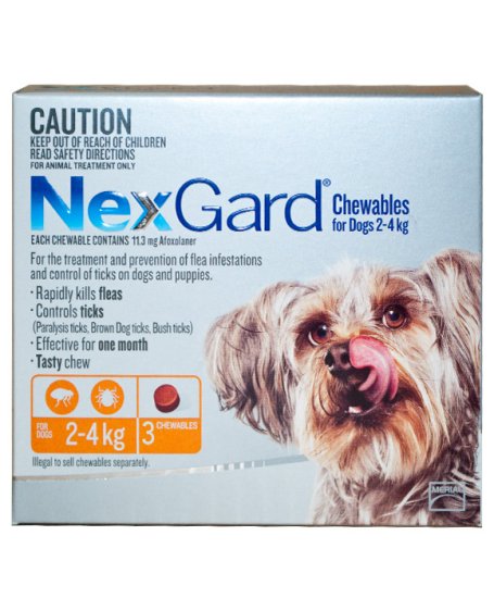 (image for) NexGard Chews Very Small 2-4kg 3Pack - Click Image to Close