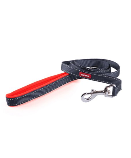 (image for) Kazoo Action Nylon Lead Slate/Org 1800X25Mm - Click Image to Close