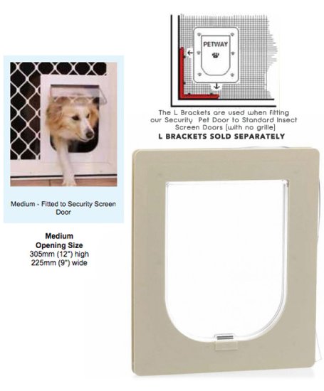 (image for) Petway Security Pet Door Medium Stone Beige - Click Image to Close