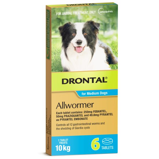 (image for) Drontal Allwormer for Dogs 10kg Tablets 6Pack - Click Image to Close