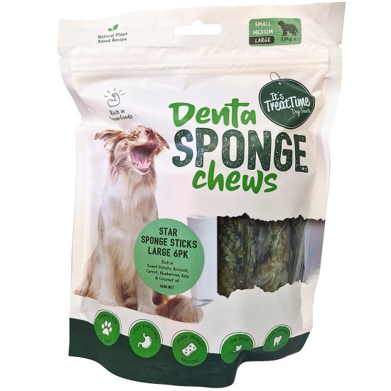 (image for) ITT Denta Sponge Chews Star Large 6PK - Click Image to Close