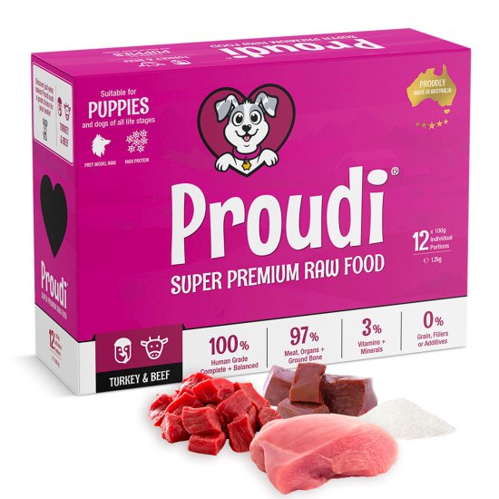 (image for) Proudi for Dogs 2.4kg Puppy Turkey Beef - Click Image to Close