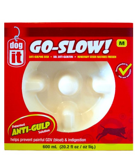 (image for) Dogit Go Slow Anti-Gulping Dog Dish 600ml White - Click Image to Close