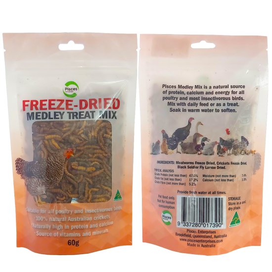 (image for) Pisces Freeze Dried Poultry Medley Mix 60g - Click Image to Close
