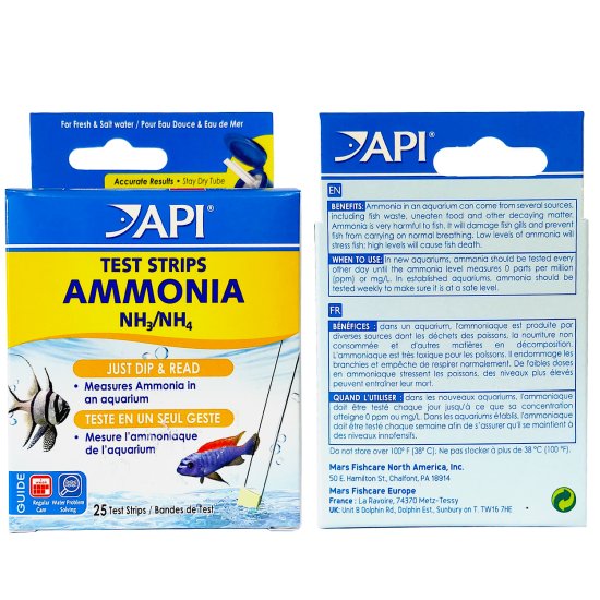 (image for) API Quick Testing Strips Ammonia 25 test strips - Click Image to Close