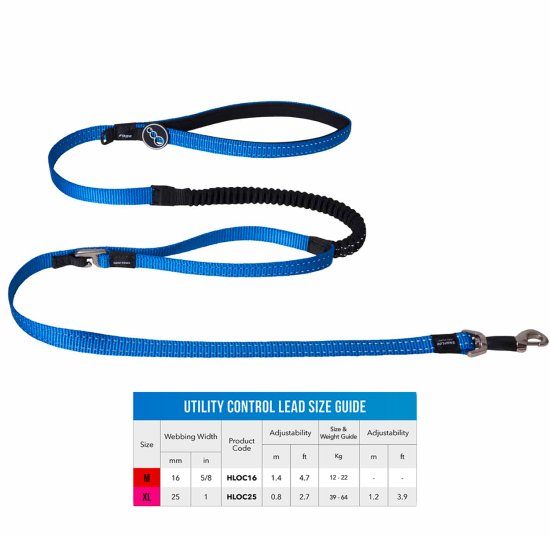 (image for) Rogz Lead Control Long Blue Xlarge - Click Image to Close