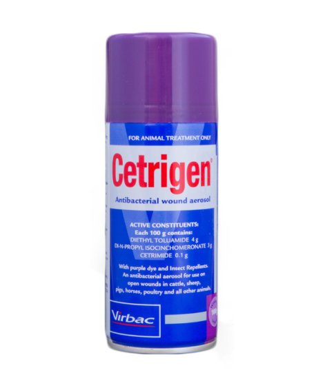 (image for) Virbac Cetrigen Antibacterial Wound Aerosol 100g - Click Image to Close