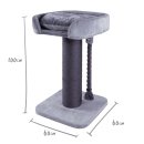 (image for) Kazoo Scratch Post High Bed w/Rope Ash 60x60x100cm