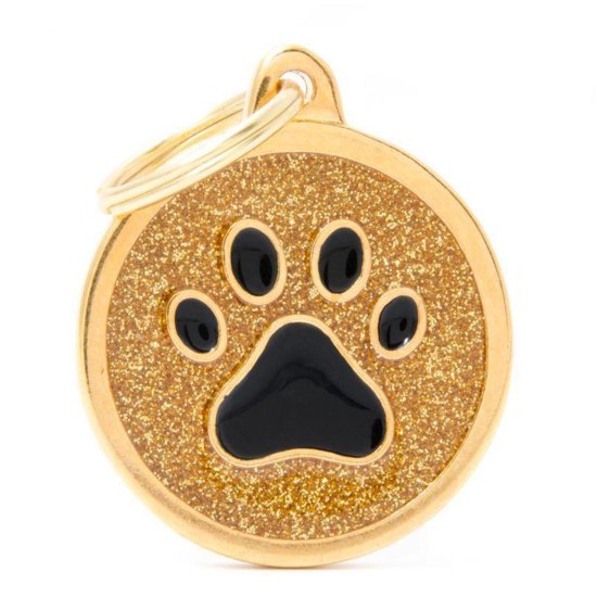 (image for) MYF Tag Shine Circle Paw Gold - Click Image to Close