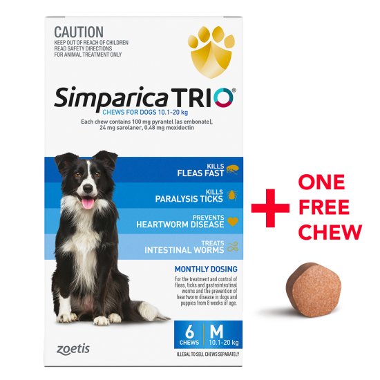 (image for) Simparica Trio 6Pack 10.1-20kg Medium - Click Image to Close