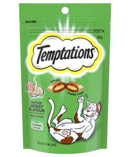 (image for) Temptations for Cats Seafood Medley 85g - Click Image to Close