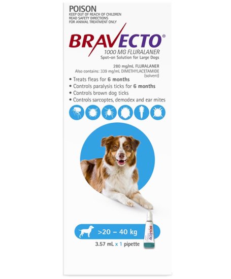 (image for) Bravecto Spot-on For Dogs Large 20-40kg 1Pk - Click Image to Close