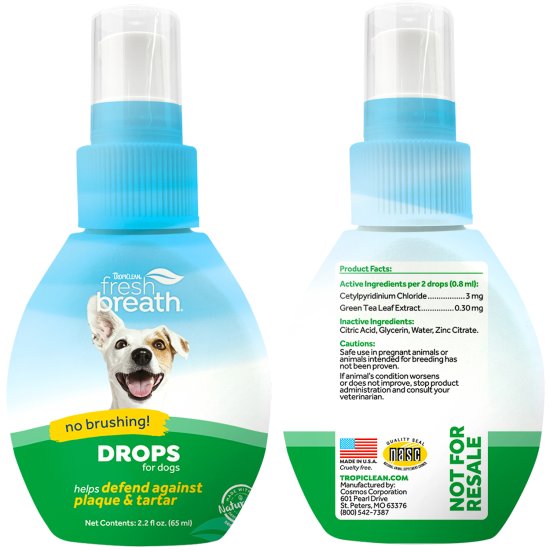 (image for) Tropiclean Fresh Breath Drops for Dogs 65ml - Click Image to Close