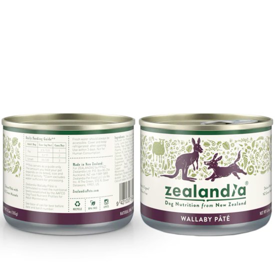 (image for) Zealandia Dog Can 24x185g Pate Wallaby - Click Image to Close