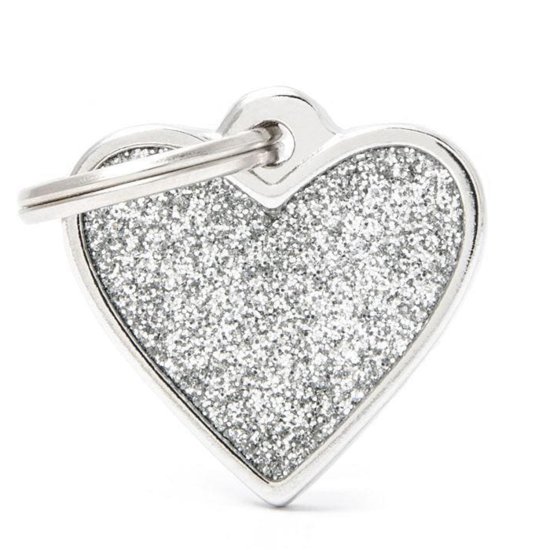 (image for) MYF Tag Shine Heart Grey Small - Click Image to Close