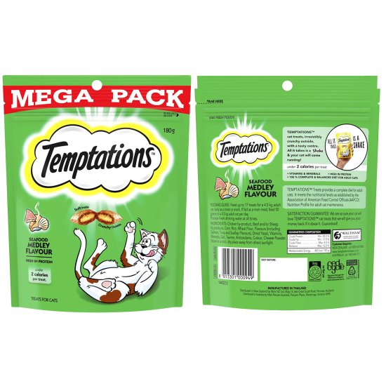(image for) Temptations for Cats Seafood Medley 180g - Click Image to Close