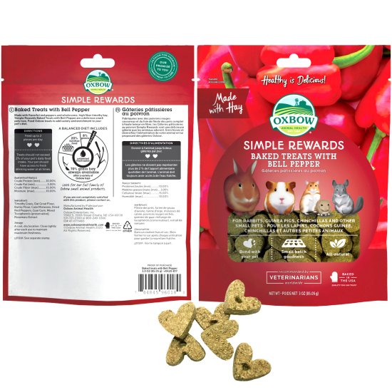 (image for) Oxbow Simple Rewards Baked Treats With Bell Pepper 85g - Click Image to Close