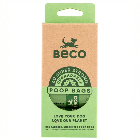 (image for) Beco Bags 60 Pack Degradeable Poop Bags Unscented - Click Image to Close