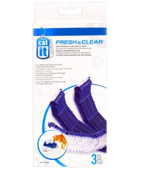 (image for) Catit Fresh n Clear Cat 3Ltr With Bowl Replacement Purifying Filter 3Pack - Click Image to Close