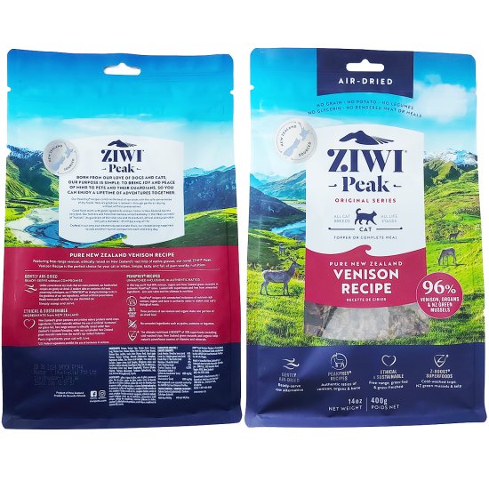 (image for) Ziwi Peak Cat Food Air Dried 400g Venison - Click Image to Close