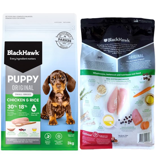(image for) Black Hawk Dog Food Puppy Small Chicken Rice 3kg - Click Image to Close