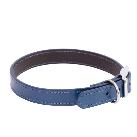 (image for) Beaupets Collar Leather Patent Plain 55Cm Blue - Click Image to Close