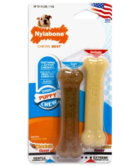 (image for) Nylabone Puppychew Twin Variety Pack Mini Upto 7kg - Click Image to Close