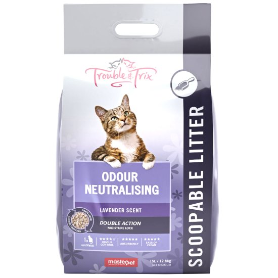 (image for) Trouble Trix Litter Lavender Clumping 15ltr/13kg - Click Image to Close