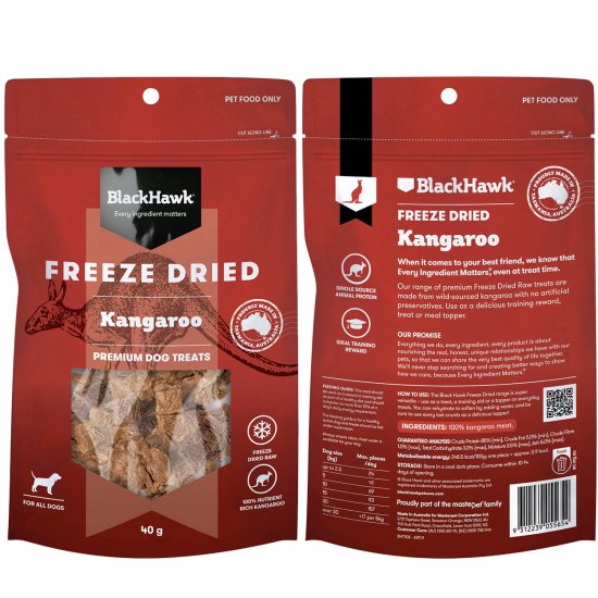 (image for) Black Hawk Freeze Dried Treats 40g Kangaroo - Click Image to Close