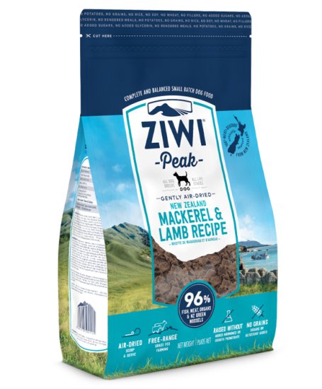 (image for) Ziwi Peak Dog Food Air Dried Mackerel and Lamb 454g - Click Image to Close